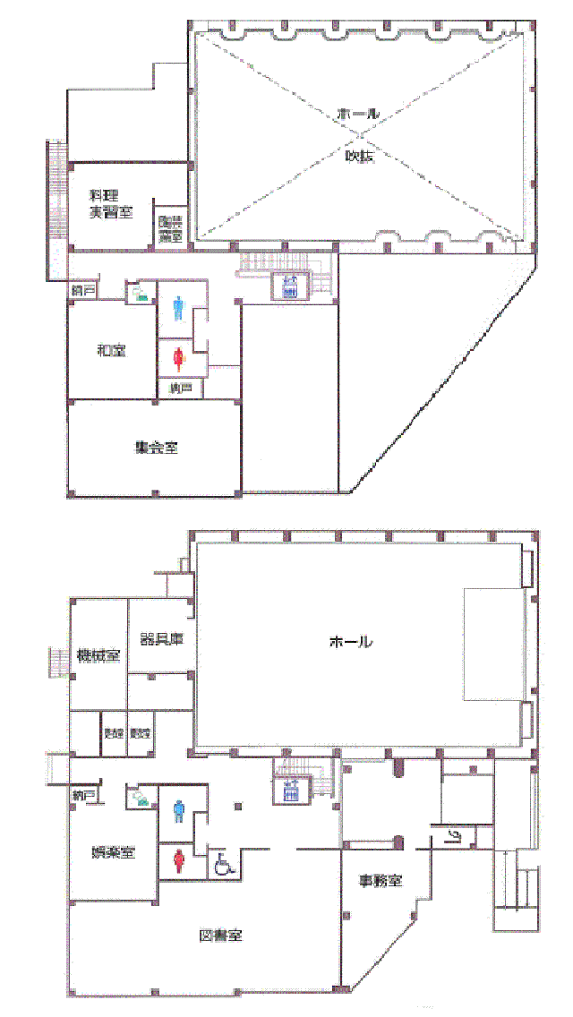 1階と2階の配置図画像